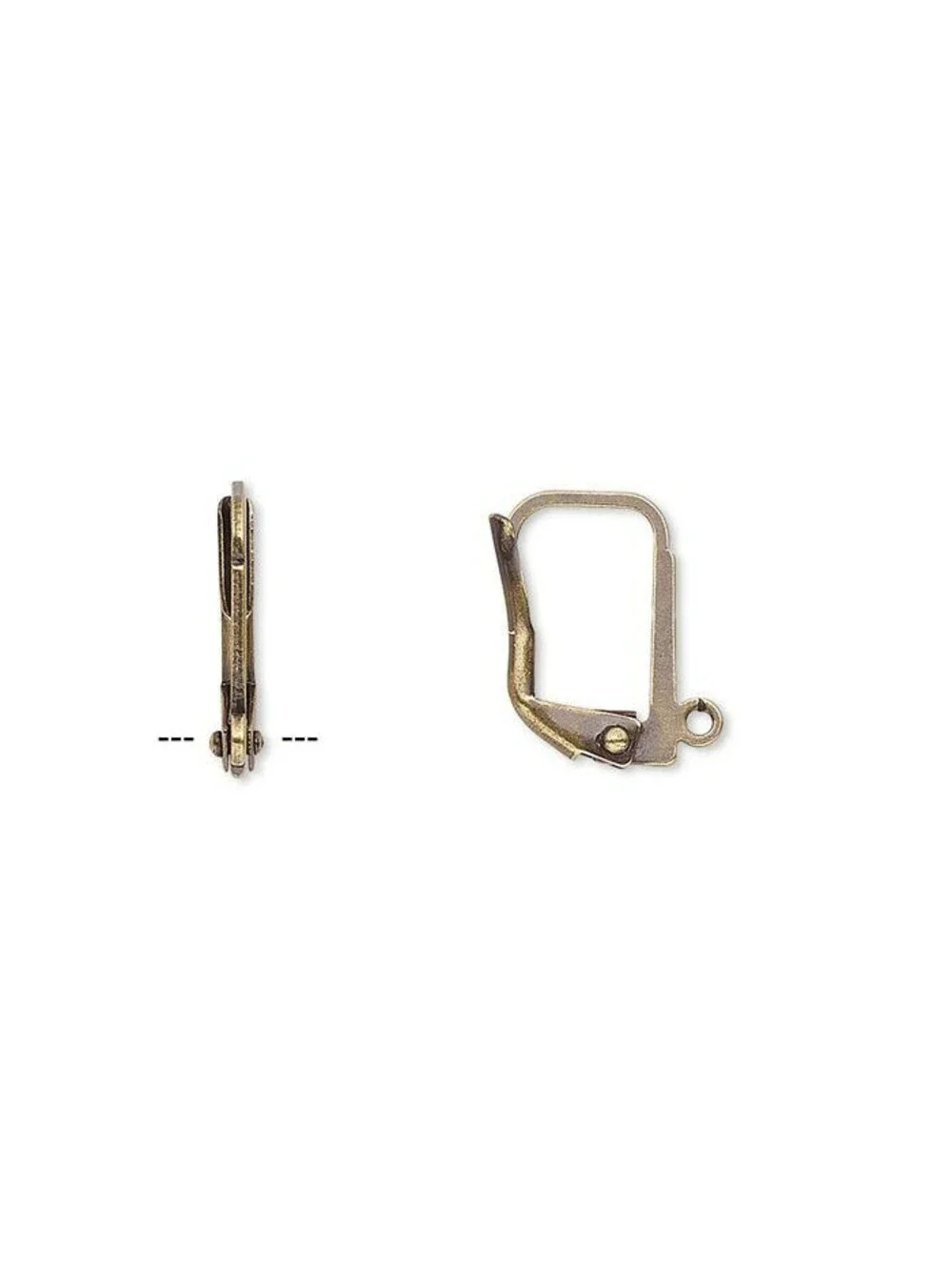 10 Antiqued Brass Steampunk Leverback Square Earring Findings Ear Hooks Earwires
